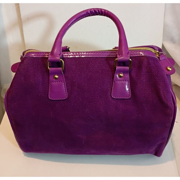 Victoria Secret Purple Velour Suede Like Handbag Y2K - Picture 5 of 10